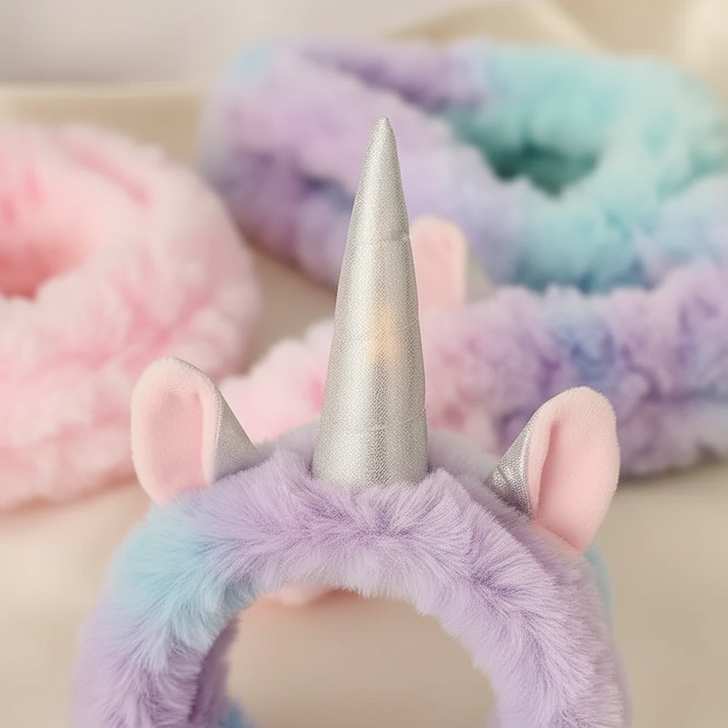 fluffy unicorn ears headband - detail