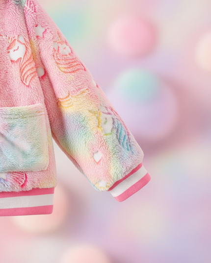 fluffy unicorn jacket - detail