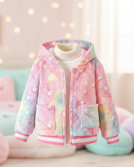 fluffy unicorn jacket - lifestyle