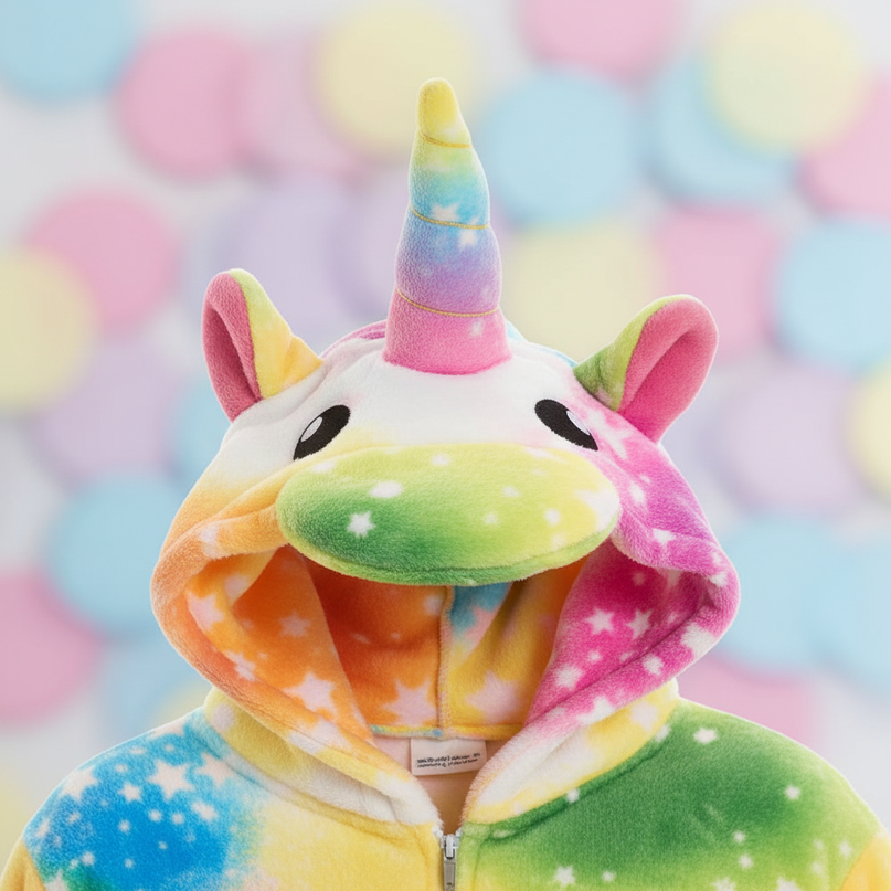 fluffy unicorn onesie - detail