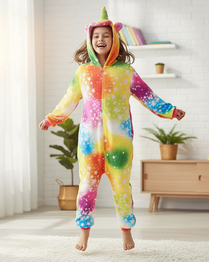 fluffy unicorn onesie - in-use