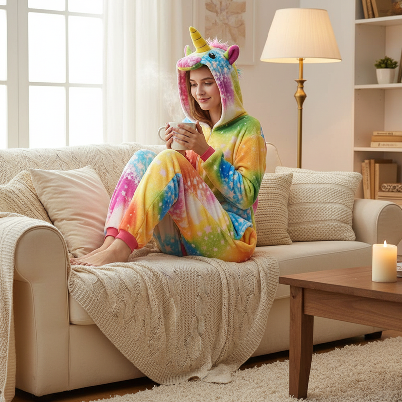 fluffy unicorn onesie - lifestyle