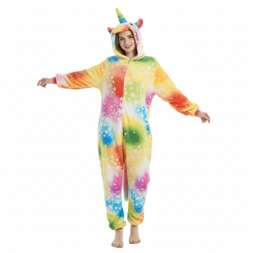 fluffy unicorn onesie - white-bg