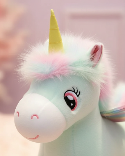 fluffy unicorn plush - detail
