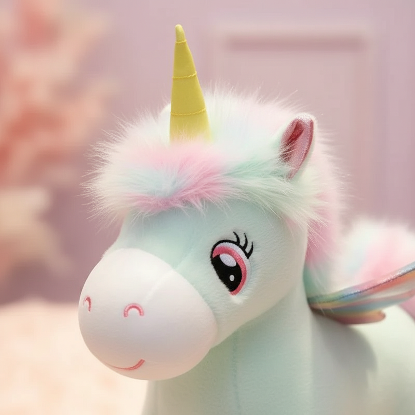 fluffy unicorn plush - detail