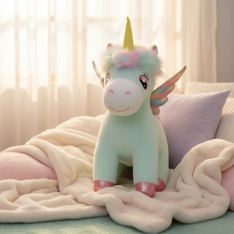 fluffy unicorn plush - lifestyle