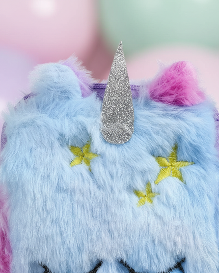 fluffy unicorn purse - detail