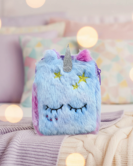 fluffy unicorn purse - lifestyle