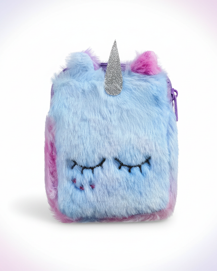 fluffy unicorn purse - white-bg