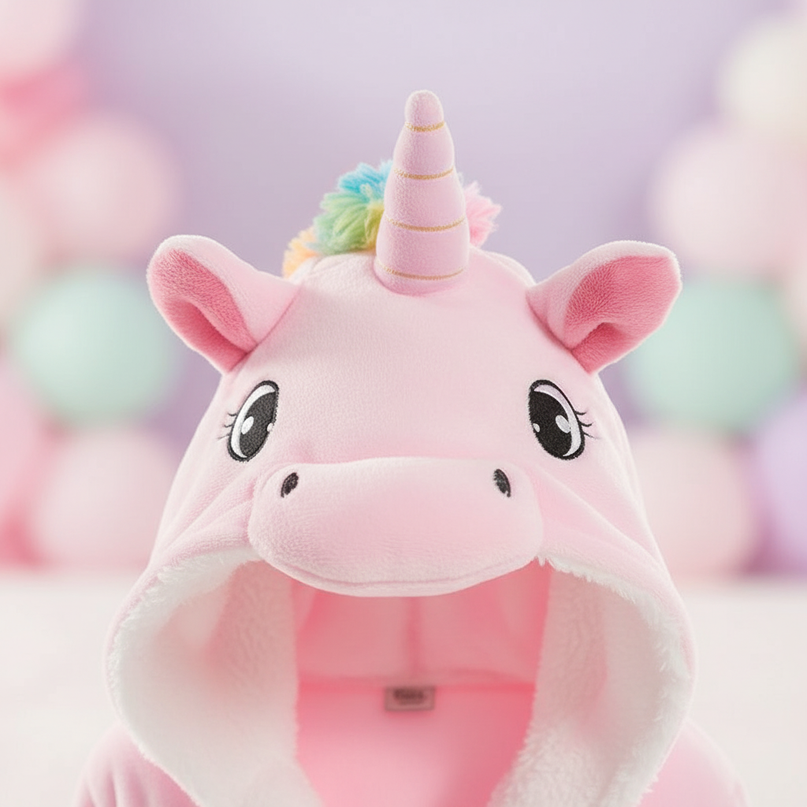 fluffy unicorn robe - detail