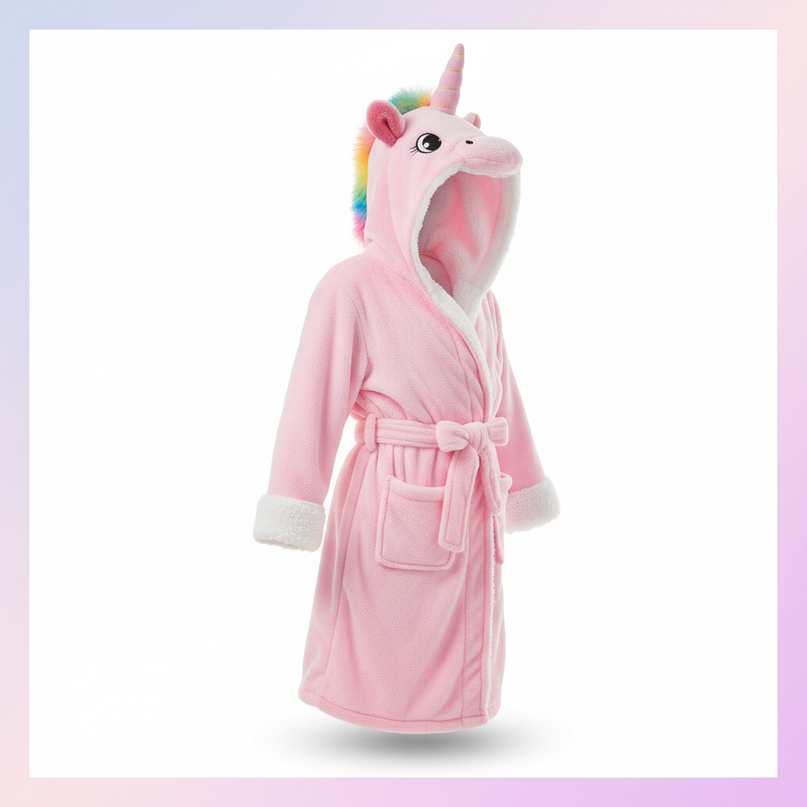 fluffy unicorn robe - white-bg
