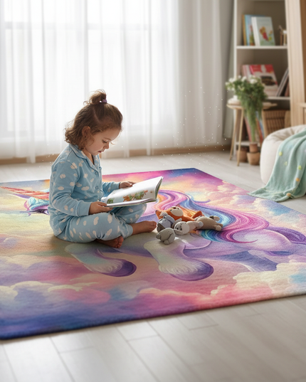 fluffy unicorn rug - in-use