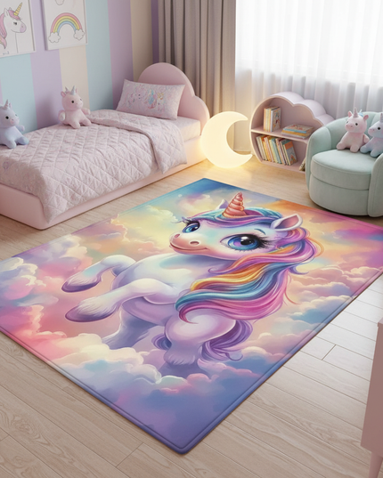 fluffy unicorn rug - lifestyle