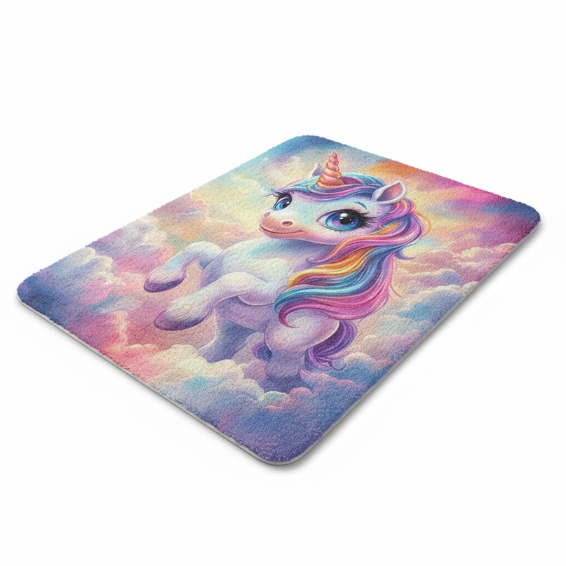 fluffy unicorn rug - white-bg