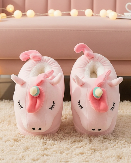 fluffy unicorn slippers - lifestyle