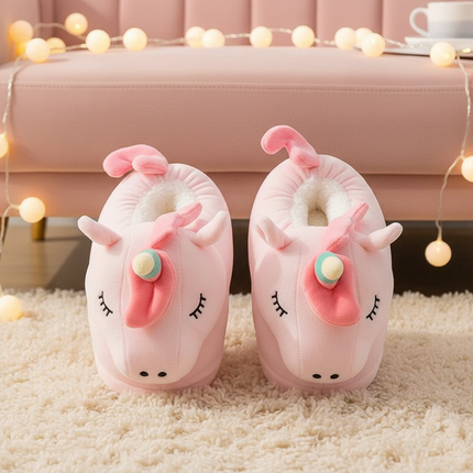 fluffy unicorn slippers - lifestyle