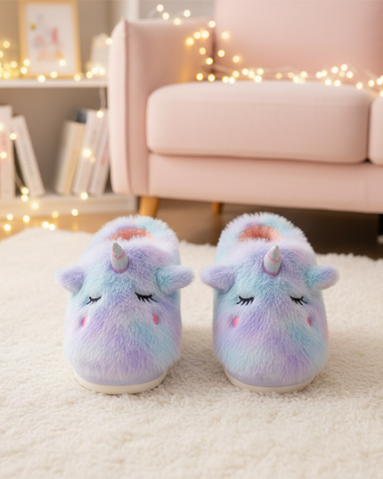 fluffy unicorn ugg slippers - lifestyle