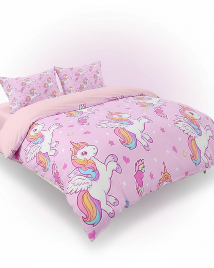 flying pegasus heart unicorn bedding - white-bg
