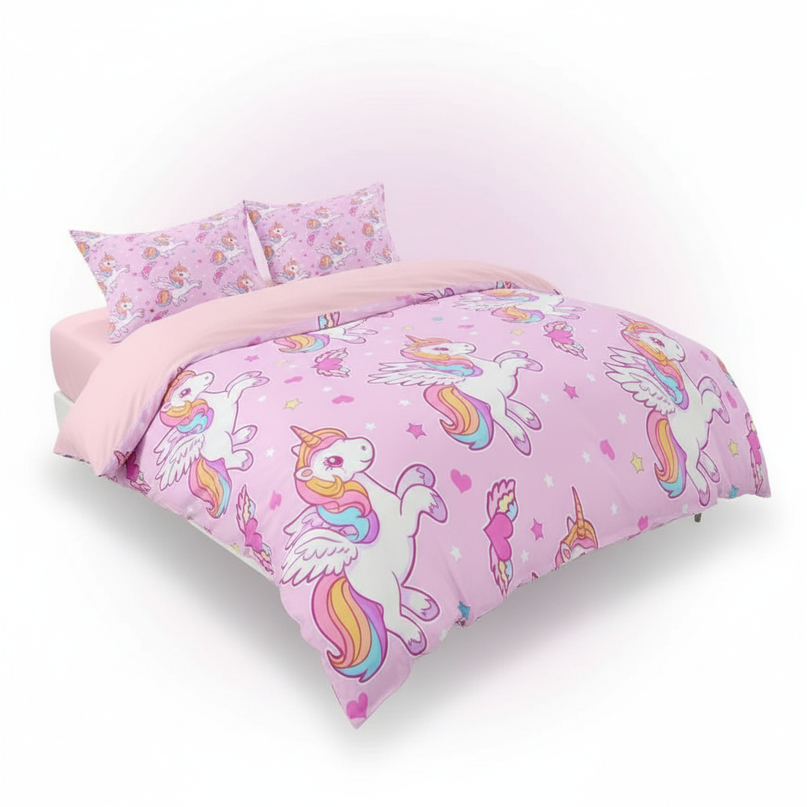 flying pegasus heart unicorn bedding - white-bg
