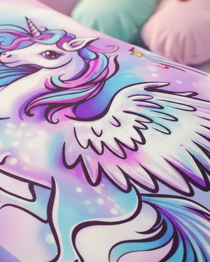 flying pegasus rainbow bedding - detail