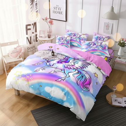 flying pegasus rainbow bedding - lifestyle