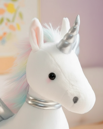 flying unicorn stuffed animal - detail