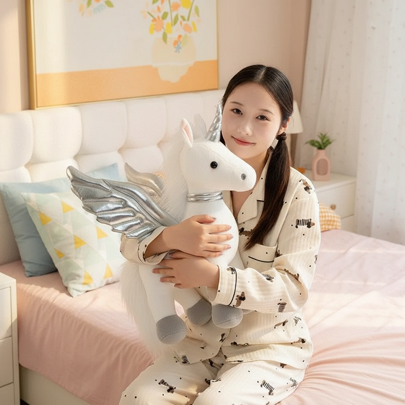 flying unicorn stuffed animal - in-use