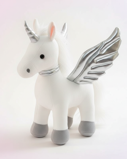 flying unicorn stuffed animal - white-bg