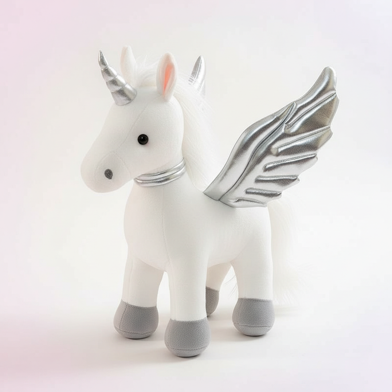flying unicorn stuffed animal - white-bg