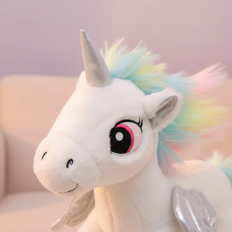 flying winged unicorn plush - detail