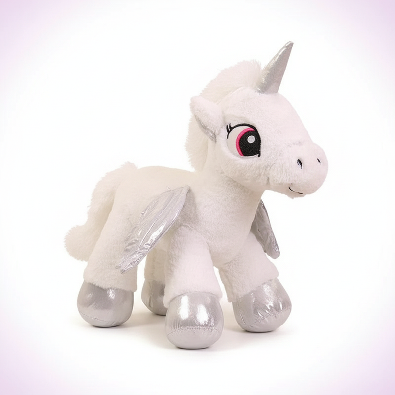 flying winged unicorn plush - white-bg