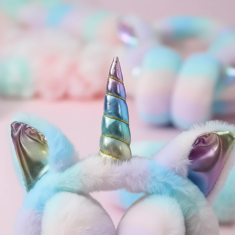 foldable unicorn earmuffs - detail