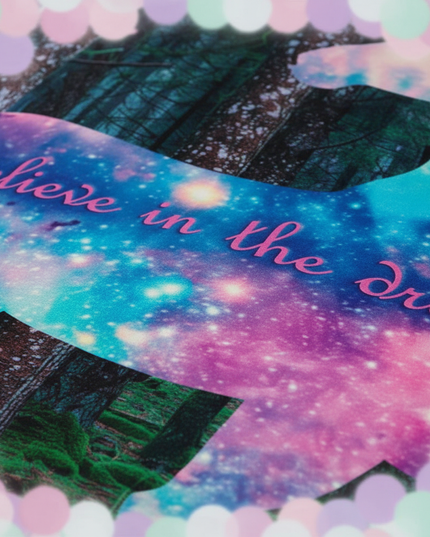 forest dream galaxy unicorn bedding - detail