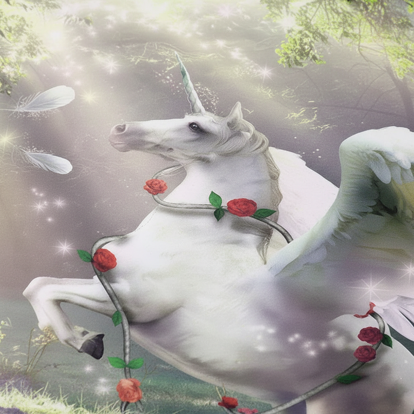 forest pegasus bedding - detail