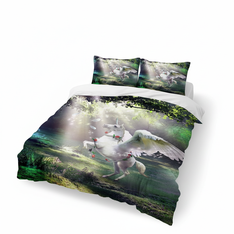 forest pegasus bedding - white-bg