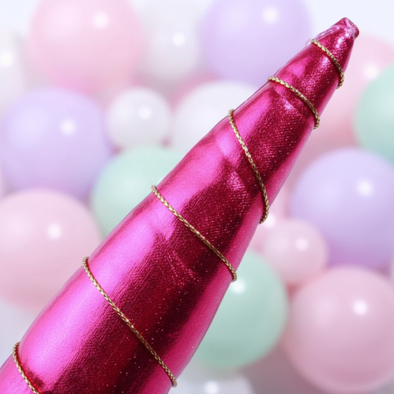 fuchsia unicorn horn - detail