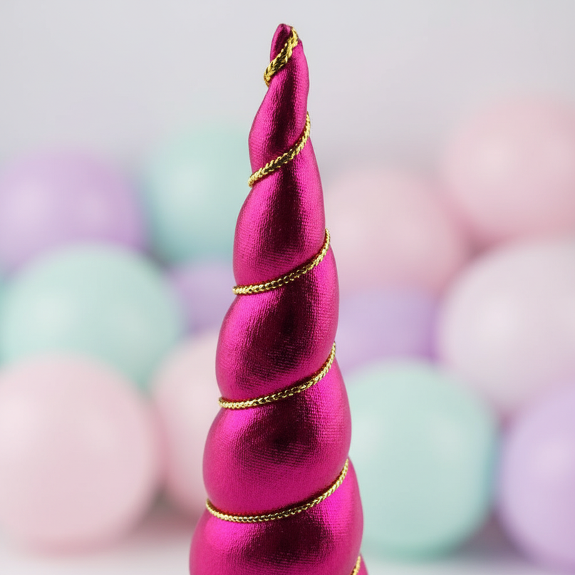 fuchsia unicorn horn party set - detail