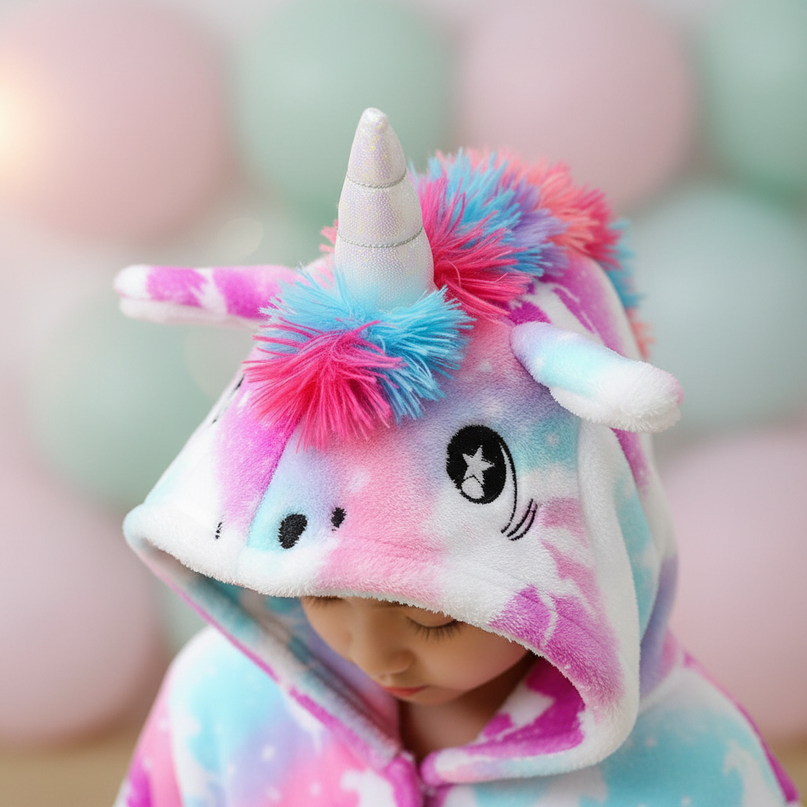 fun unicorn robe - detail