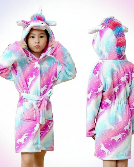 fun unicorn robe - white-bg