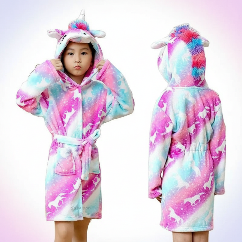 fun unicorn robe - white-bg