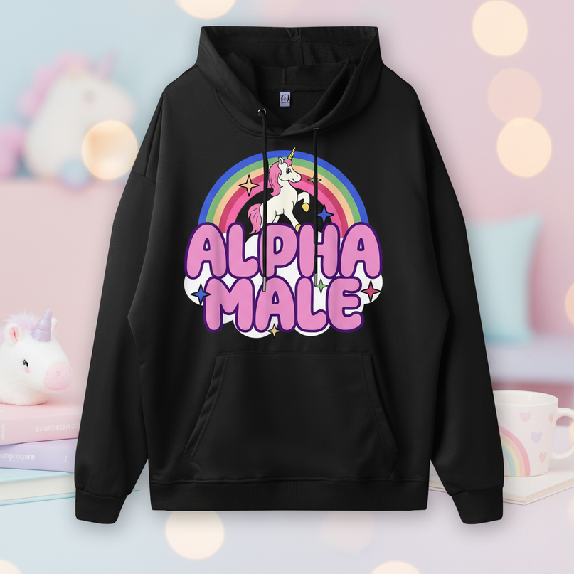 funny alpha male unicorn hoodie - lifestyle
