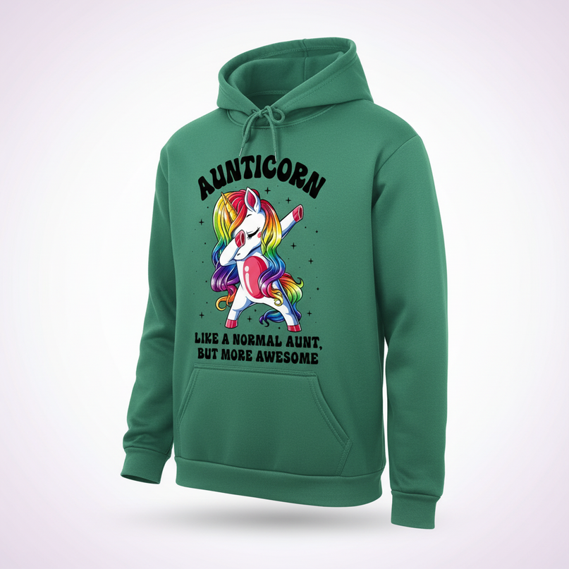 funny aunt unicorn hoodie - white-bg