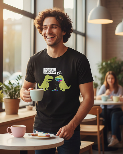 funny dinosaur unicorn shirt - in-use