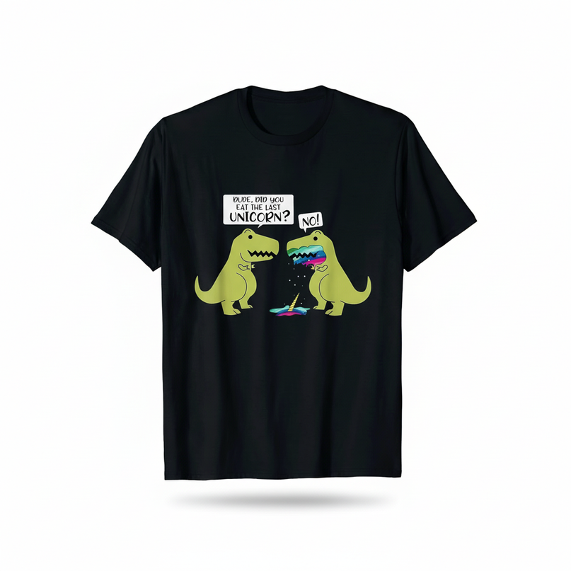 funny dinosaur unicorn shirt - white-bg