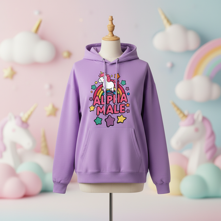 funny purple unicorn hoodie - lifestyle