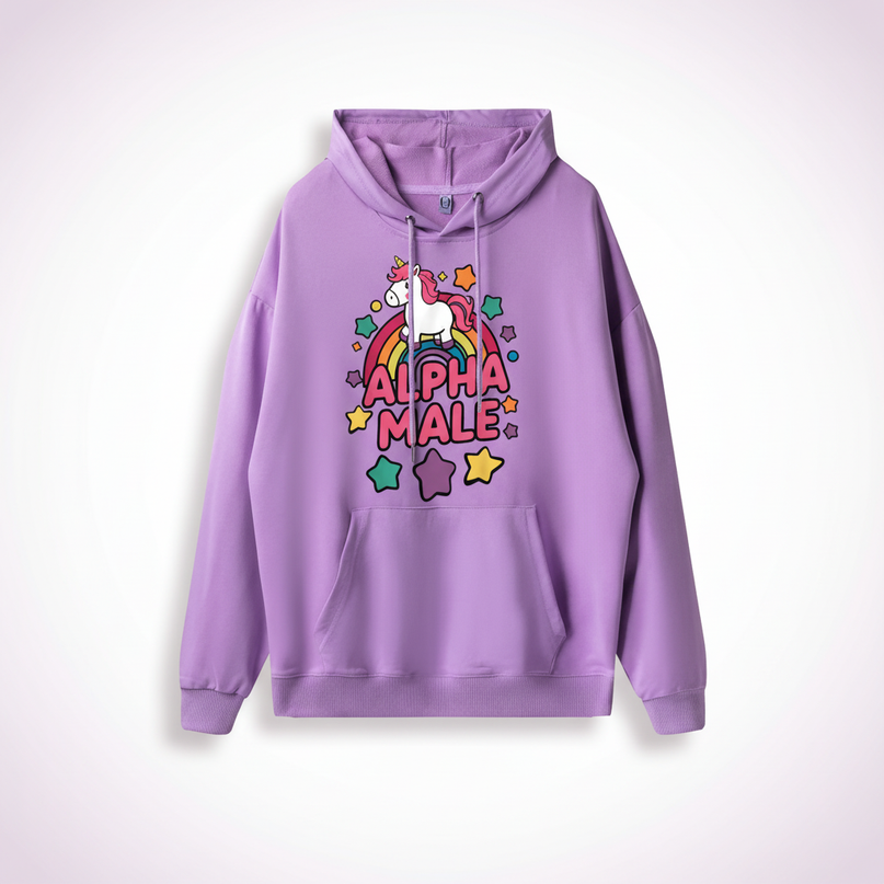 funny purple unicorn hoodie - white-bg