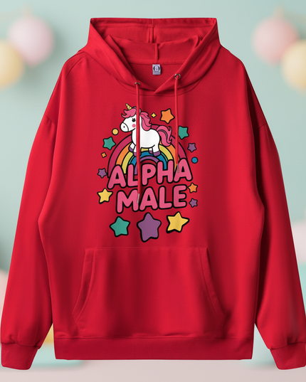 funny red unicorn hoodie - lifestyle