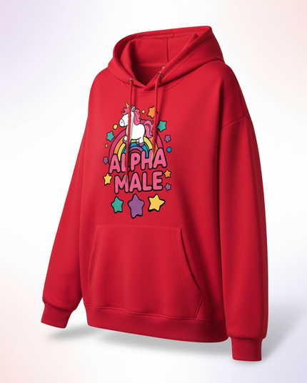 funny red unicorn hoodie - white-bg