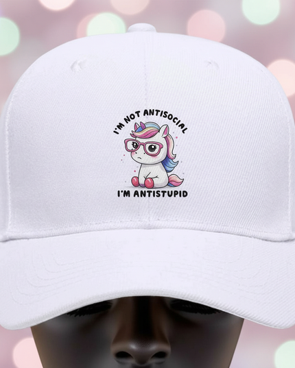 funny unicorn cap - detail