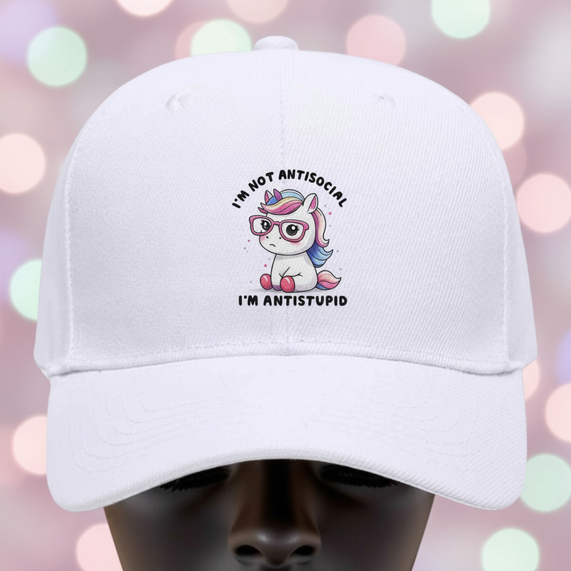 funny unicorn cap - detail